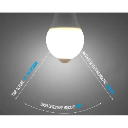 Bec led cu senzor E27 9W SPIN L.R  750LM  *inclus timbru verde-2 Bec led cu senzor E27 9W SPIN L.R  750LM  *inclus timbru verde-2