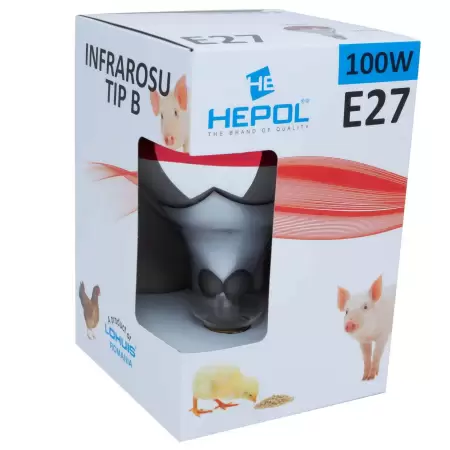 Bec infrarosu E27 100W Hepol-2 Bec infrarosu E27 100W Hepol-2