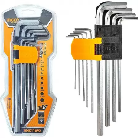 Set imbus 9 chei hexagonale 1.5-10mm extra lung INGCO-2 Set imbus 9 chei hexagonale 1.5-10mm extra lung INGCO-2