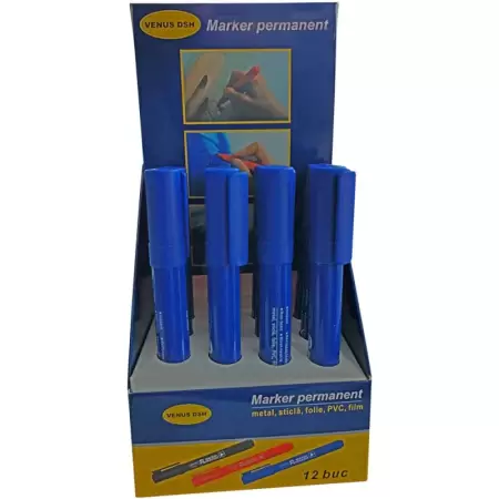 Marker albastru venus  12buc/cut-2