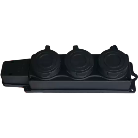Prelungitor 3P fara cablu (negru) cu capac       -2