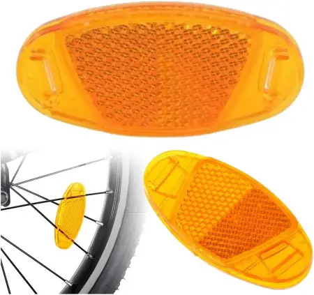 Reflector roata bicicleta 70X35mm portocaliu 5865    -2