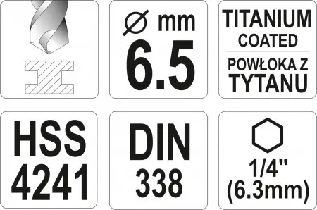 Burghiu metal FI-6.5x120  YT-44765     -3