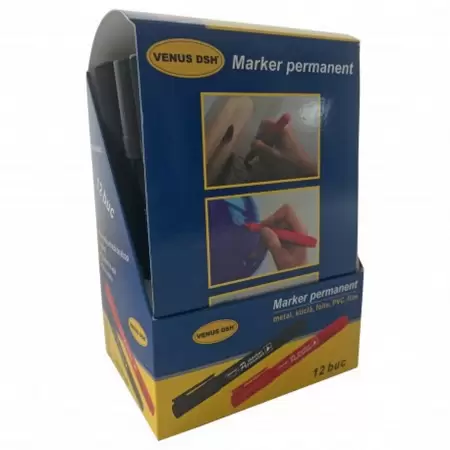 Marker negru venus  12buc/cut-1
