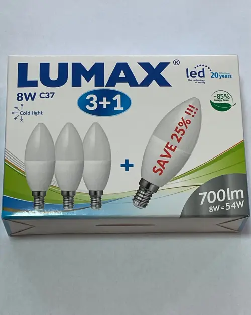 10-Bec-led-lumanare-E14-8W-rece-*inclus-timbru-verde