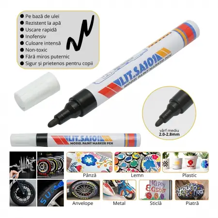 Marker vopsea negru opt-jis 270 12buc/set  2-2.8mm -3