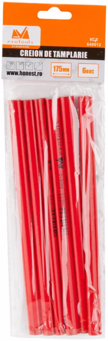 Creion tamplar rosu  6buc/set  honest-1