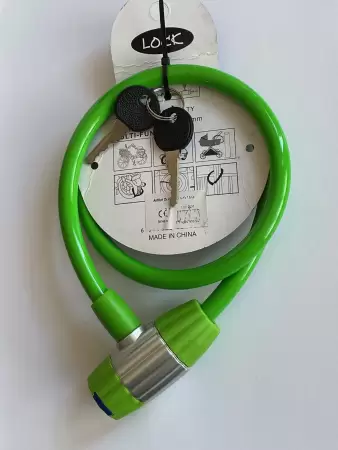 Antifurt pentru bicicleta  12mmx80cm verde-1