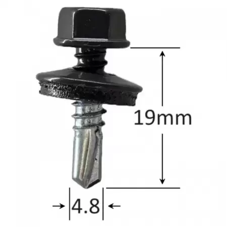 Surub din 7504K + saiba epdm 4.8x19  RAL7016  Metal -2