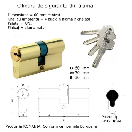 Cil.cu  chei  cent.cu amp 4 chei UNIO  26/26/62  OLV-2 Cil.cu  chei  cent.cu amp 4 chei UNIO  26/26/62  OLV-2